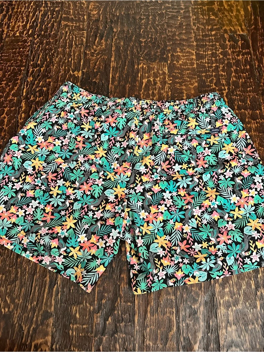 Chubbies men’s the bloomerangs Drawstring trunks - Black with Multi-Color Floral